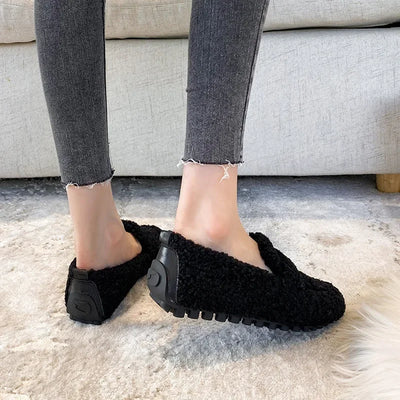 mocassin femme en laine d'agneau