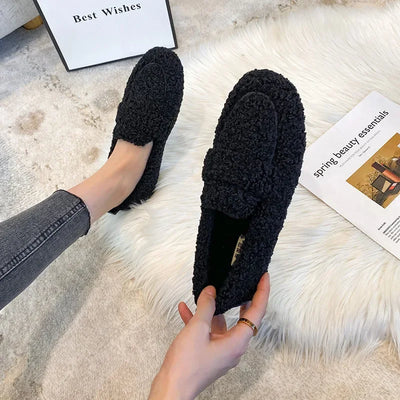 mocassin femme en laine d'agneau