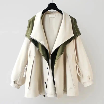 Manteau Trench Nouveau Printemps Automne 2025 pour Femme – Manteau Mi-Long Coréen avec Fermeture Éclair, Veste de Pluie pour Femme, Manteau d'Extérieur, Hauts pour Femme