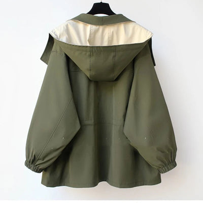 Manteau Trench Nouveau Printemps Automne 2025 pour Femme – Manteau Mi-Long Coréen avec Fermeture Éclair, Veste de Pluie pour Femme, Manteau d'Extérieur, Hauts pour Femme
