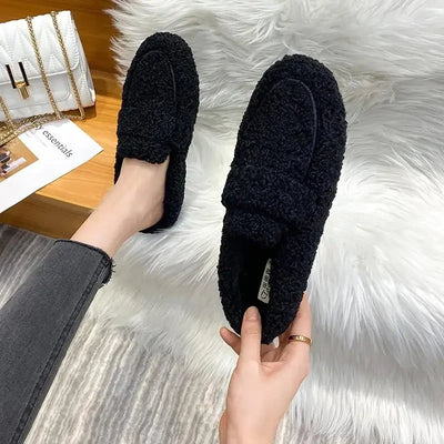 mocassin femme en laine d'agneau