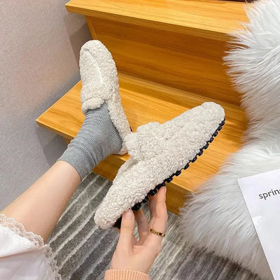 mocassin femme en laine d'agneau