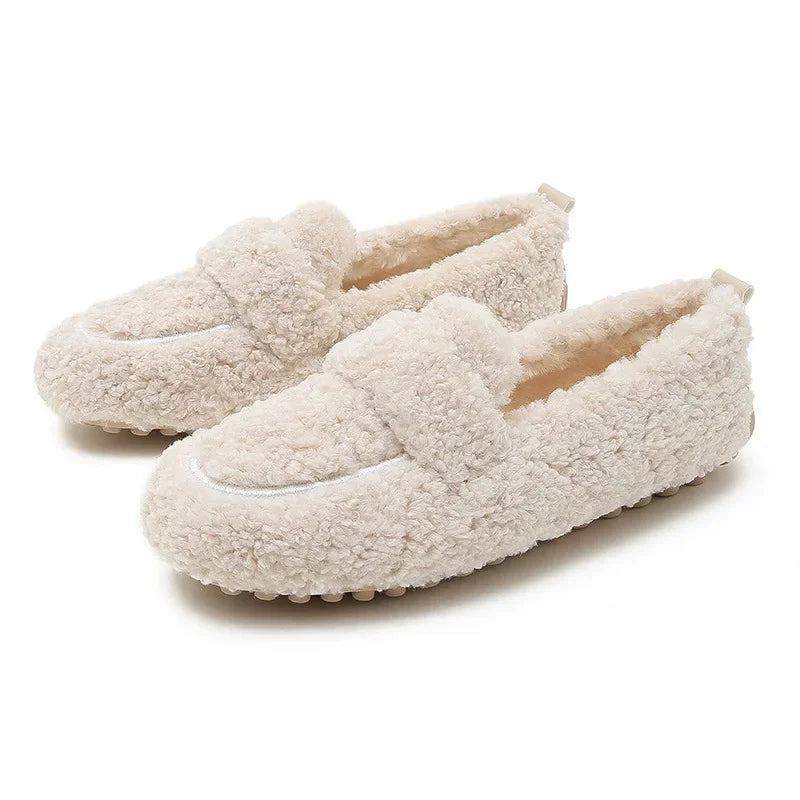 mocassin femme en laine d'agneau