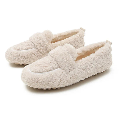 mocassin femme en laine d'agneau