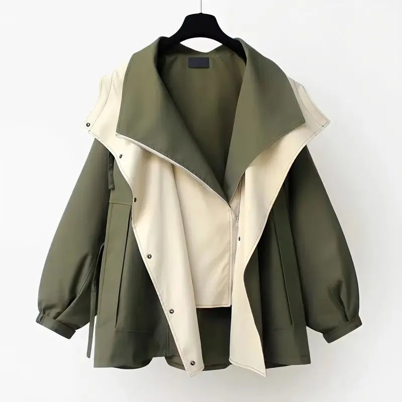 Manteau Trench Nouveau Printemps Automne 2025 pour Femme – Manteau Mi-Long Coréen avec Fermeture Éclair, Veste de Pluie pour Femme, Manteau d'Extérieur, Hauts pour Femme