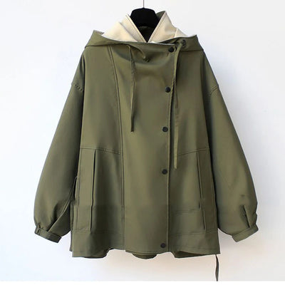 Manteau Trench Nouveau Printemps Automne 2025 pour Femme – Manteau Mi-Long Coréen avec Fermeture Éclair, Veste de Pluie pour Femme, Manteau d'Extérieur, Hauts pour Femme